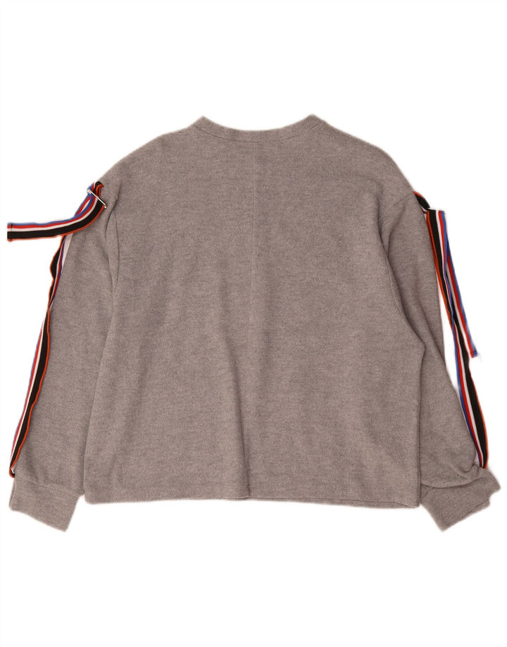 Top Zara da donna a maniche lunghe UK 14 Poliestere grigio medio