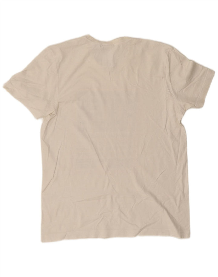 T-shirt grafica da uomo Adidas Top in cotone bianco sporco medio