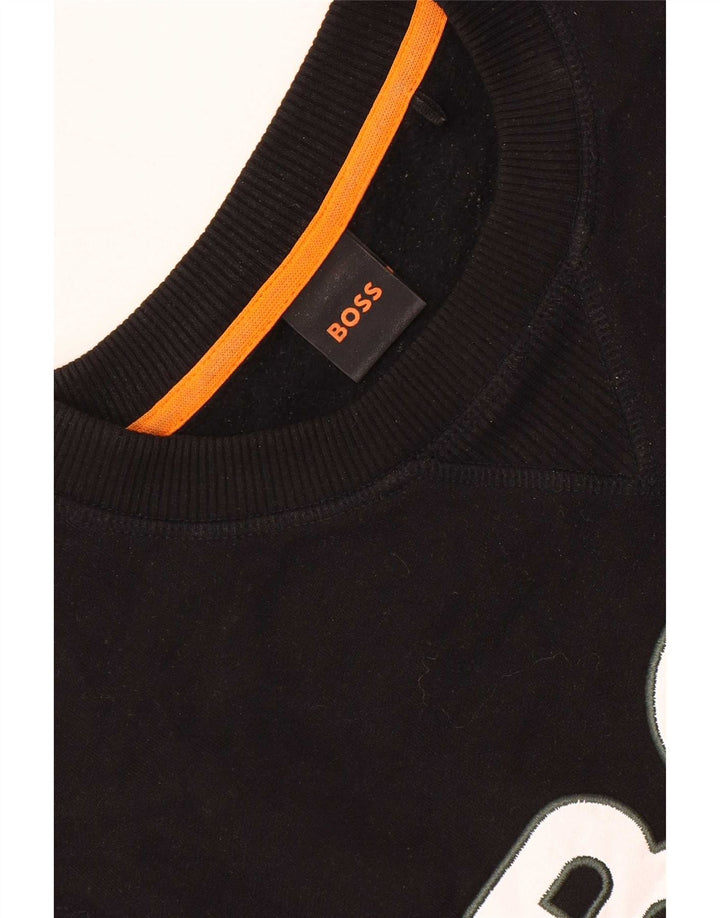 Hugo Boss Felpa grafica da uomo Maglione grande cotone nero