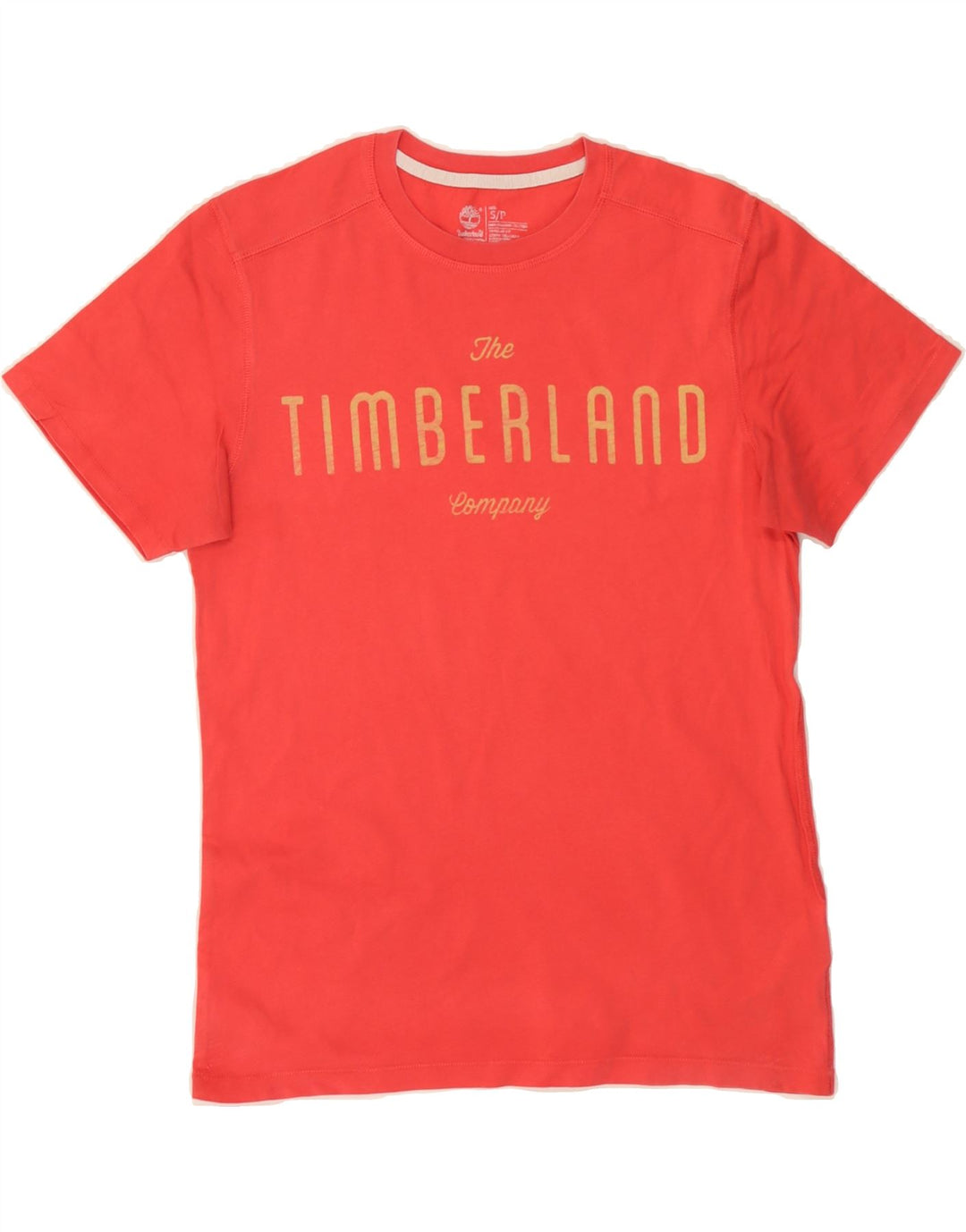 TIMBERLAND Mens Regular Fit Graphic T-Shirt Top Small Orange Cotton Vintage Timberland and Second-Hand Timberland from Messina Hembry 