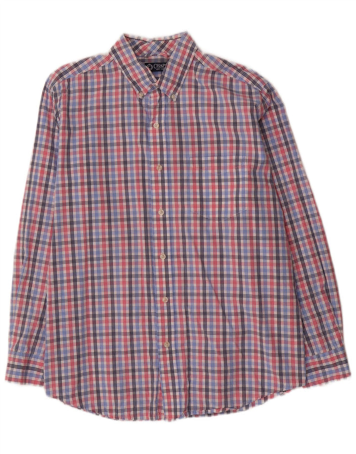 Camicia da uomo Chaps grande in cotone a quadri multicolore