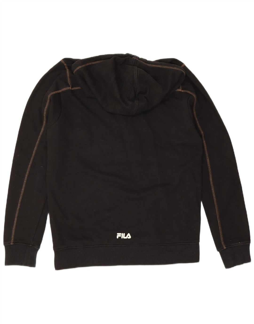Felpa con cappuccio Fila da uomo grande in cotone nero