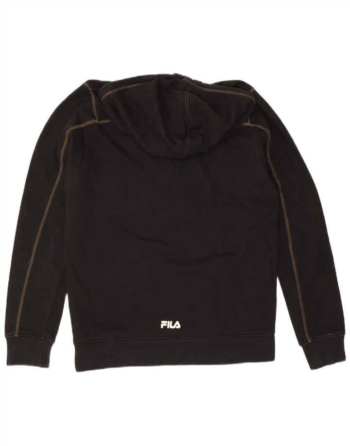 Felpa con cappuccio Fila da uomo grande in cotone nero