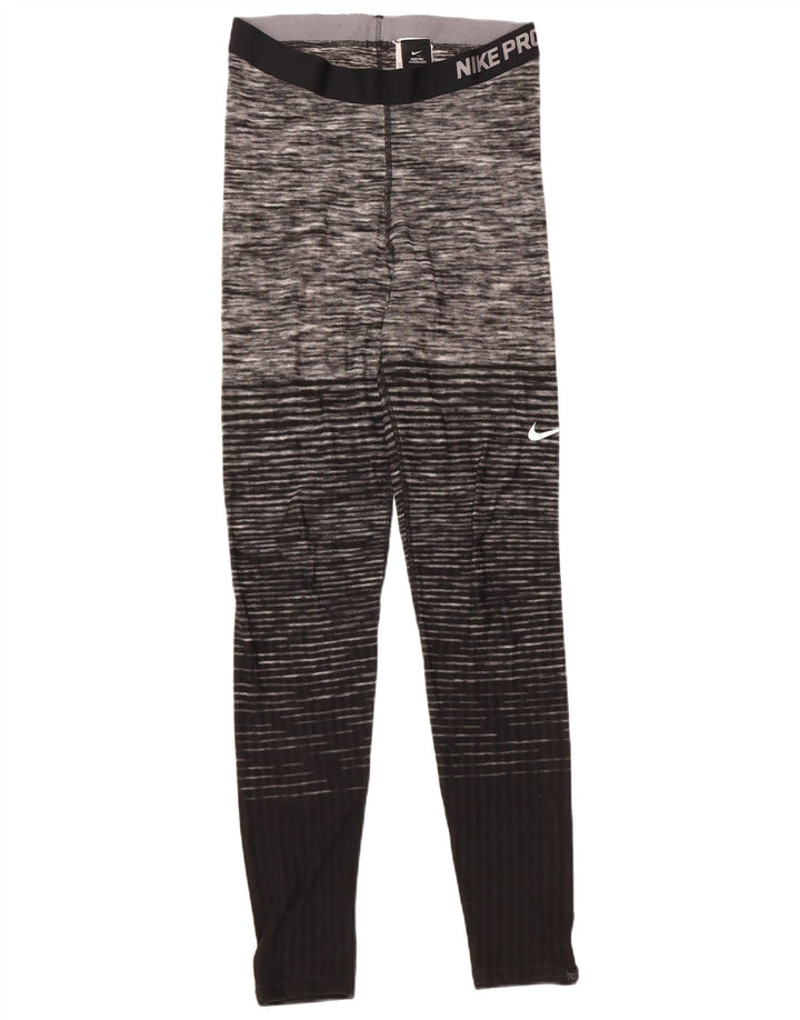 Leggings grafici da donna NIKE UK 14 poliestere a righe nere grandi