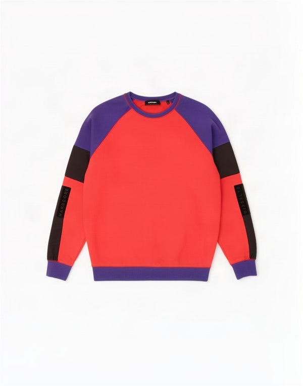 Diesel Felpa con grafica da uomo Maglione grande in cotone color block rosso