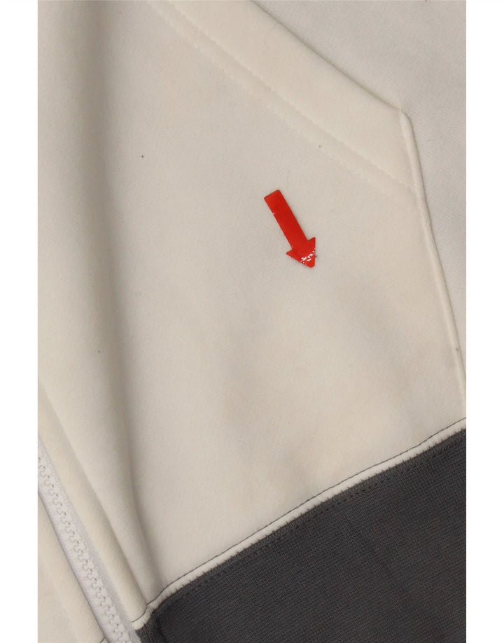 Felpa con cappuccio e zip grafica Nike da uomo in cotone color block grigio medio