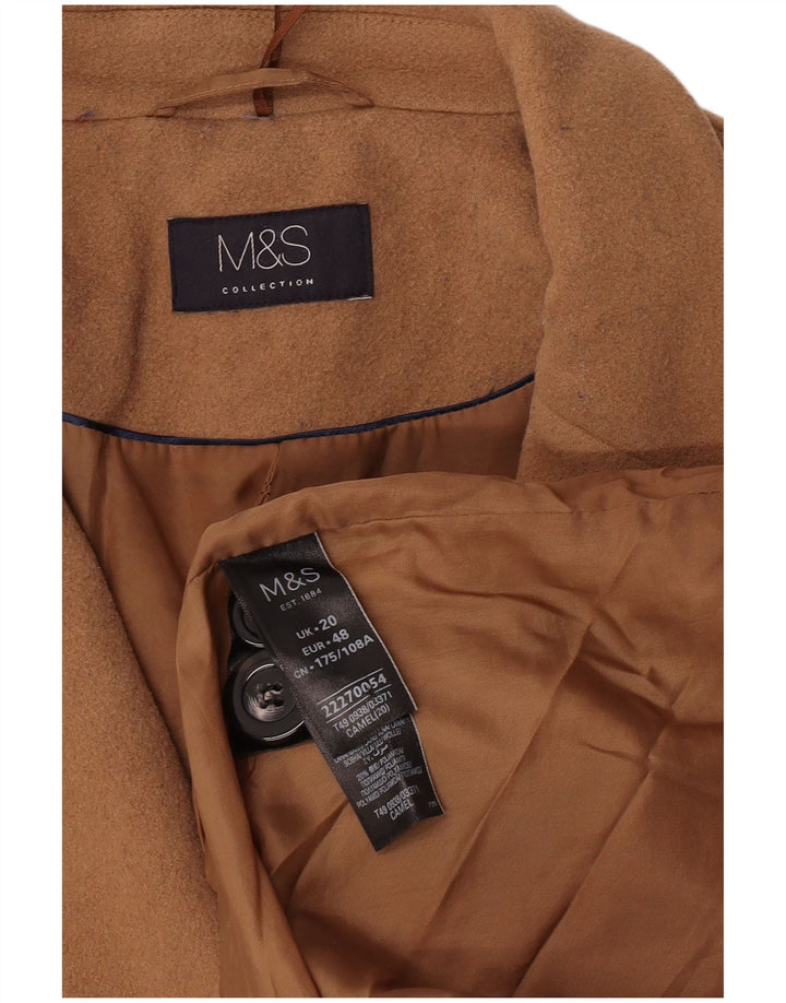 Cappotto da donna Marks & Spencer UK 20 2XL Lana marrone