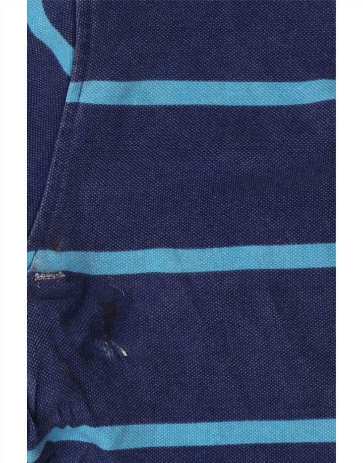 Crew Clothing Felpa da uomo con collo con zip, maglione medio a righe blu navy