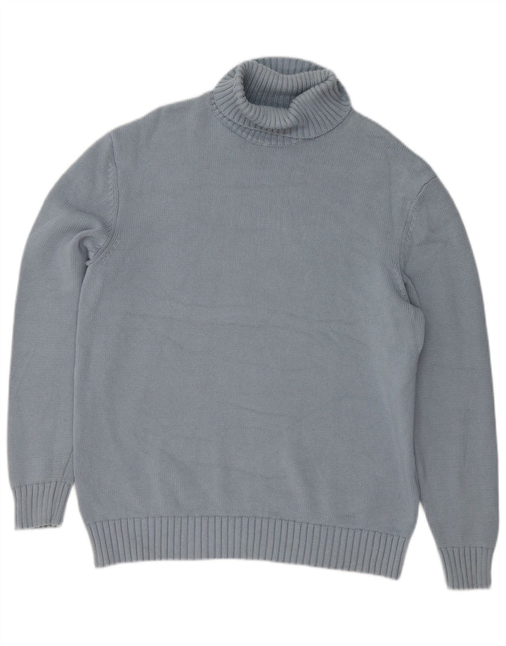 Maglione maglione collo alto da uomo Zara grande blu