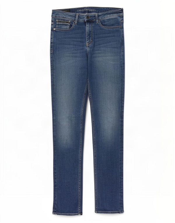 Jeans dritti slim da uomo Calvin Klein W30 L34 cotone blu