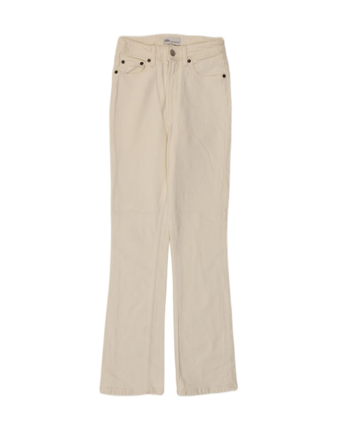 Jeans Bootcut da donna Zara EU 34 2XS W24 L29 Cotone bianco