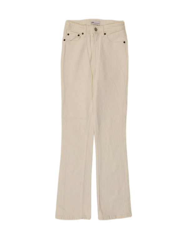 Jeans Bootcut da donna Zara EU 34 2XS W24 L29 Cotone bianco