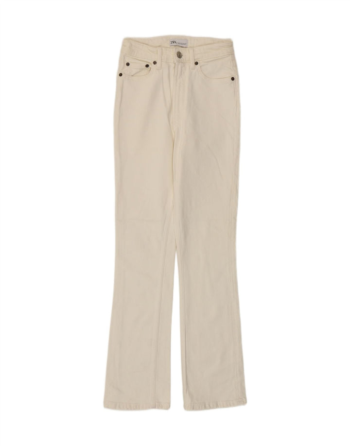Jeans Bootcut da donna Zara EU 34 2XS W24 L29 Cotone bianco