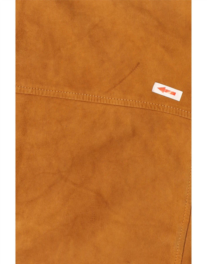 Giacca bomber in pelle scamosciata da uomo Burton UK 38 in pelle marrone medio