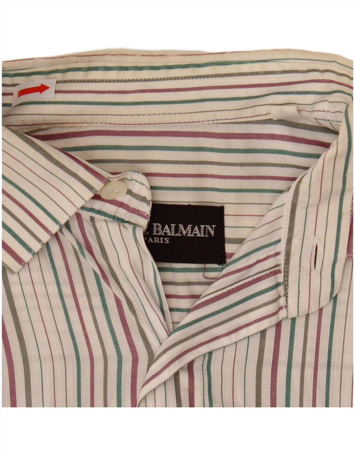 Camicia da uomo Pierre Balmain taglia 40 15 3/4 media a righe multicolore