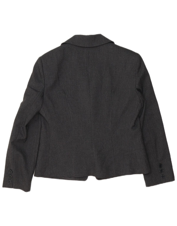 Giacca Blazer da Donna a 1 Bottone BIANCOGHIACCIO IT 46 Gessato Grande Grigio