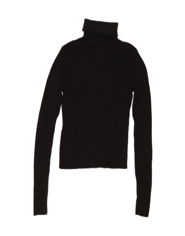 Maglione corto da donna Zara con collo alto UK 8 piccolo in viscosa nera
