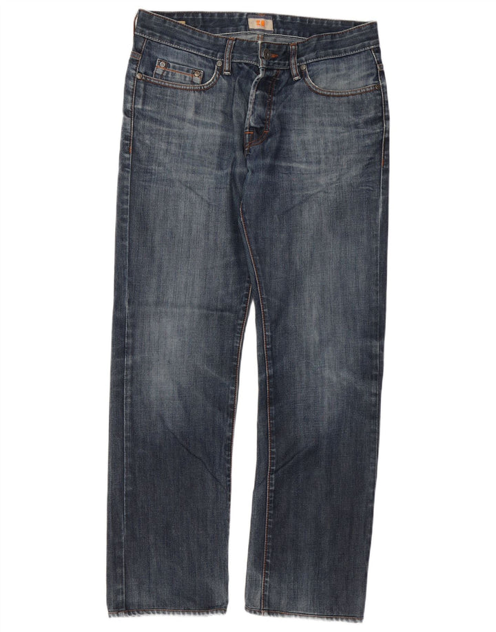 Jeans dritti da uomo Hugo Boss W33 L32 cotone blu