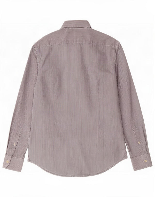Camicia Benetton Uomo Gessato Medio Blu Navy