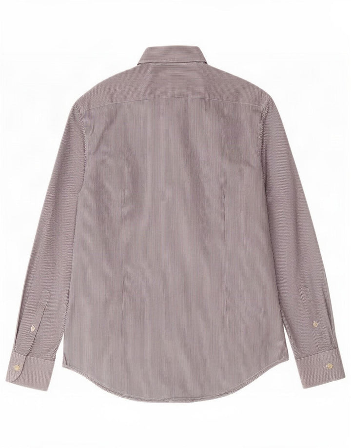 Camicia Benetton Uomo Gessato Medio Blu Navy