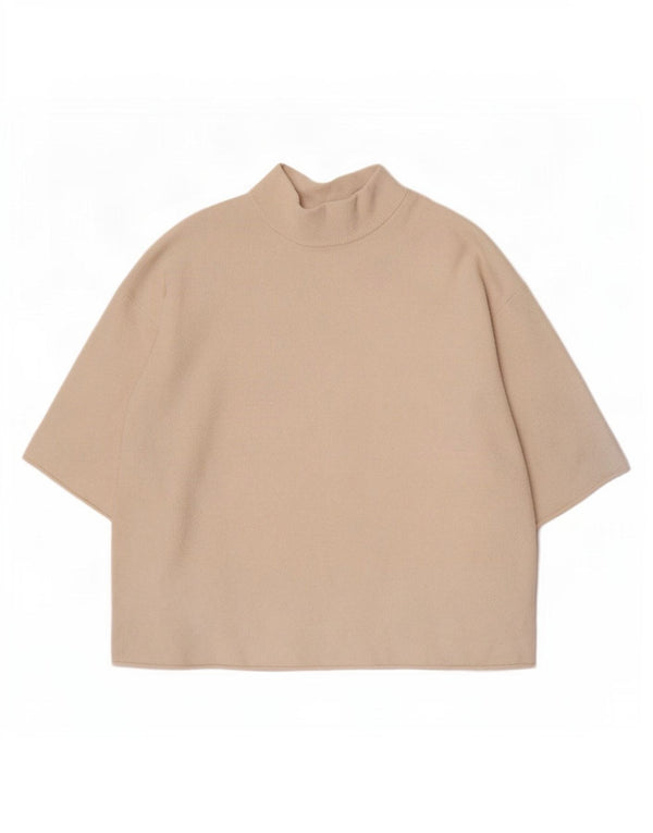 T-shirt oversize da donna Zara UK 14 cotone bianco sporco medio