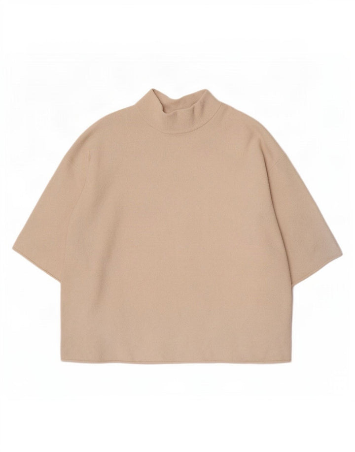 T-shirt oversize da donna Zara UK 14 cotone bianco sporco medio