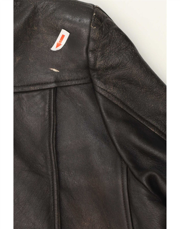 Giacca in pelle vintage da uomo UK 40 grande nera