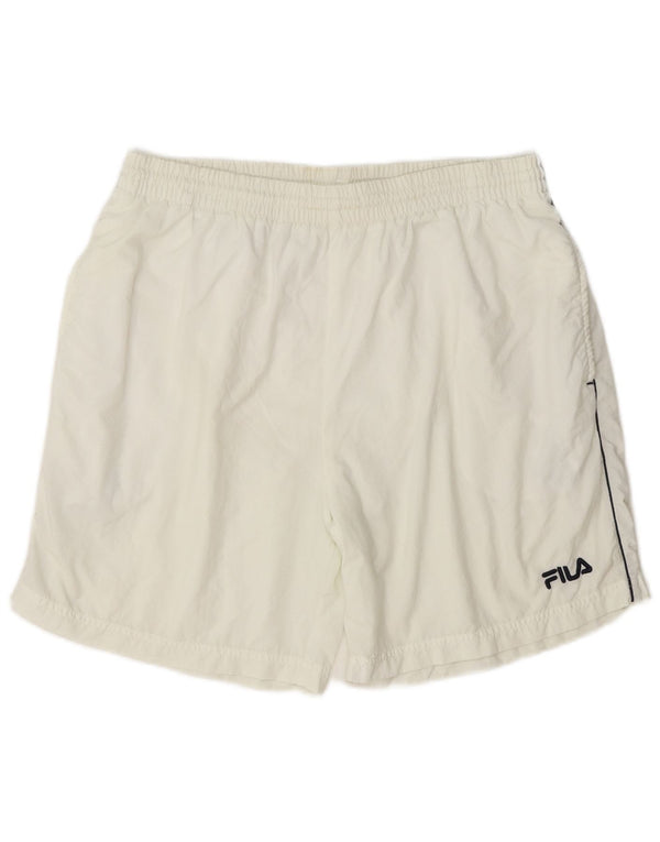 Pantaloncini sportivi da uomo Fila Large bianchi in poliammide