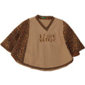 BENETTON Womens Graphic Poncho Jumper One Size Brown Animal Print Vintage Benetton and Second-Hand Benetton from Messina Hembry 