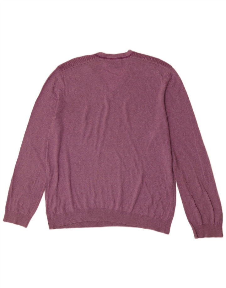 Maglione maglione con scollo a V da uomo Ted Baker taglia 6 2XL cotone rosa