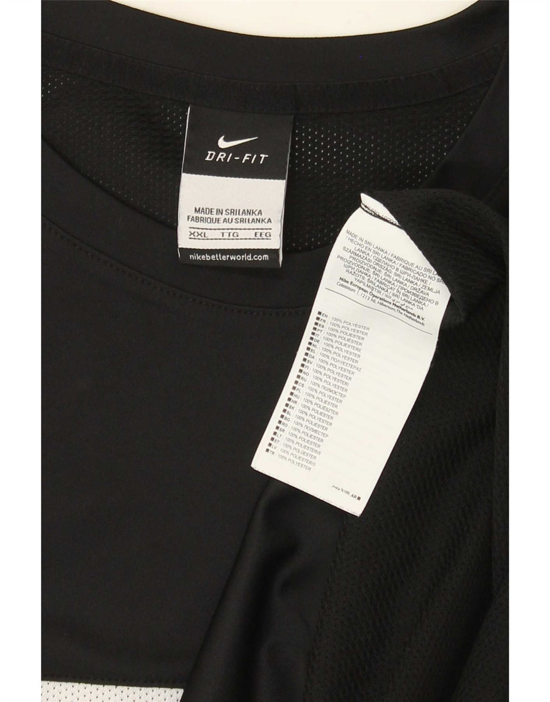 T-shirt da uomo Nike Dri Fit Top 2XL poliestere color block nero