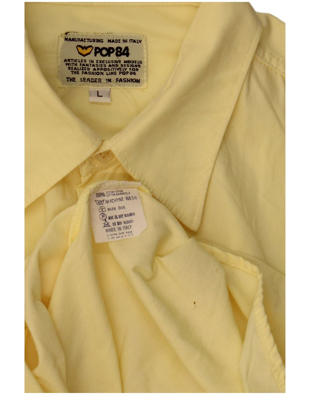 Camicia da uomo POP 84 grande in cotone giallo