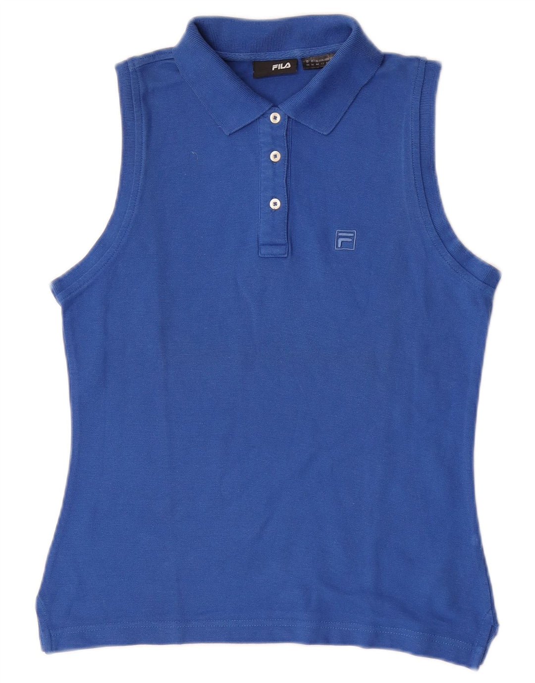 Polo senza maniche da donna Fila UK 12 cotone blu medio
