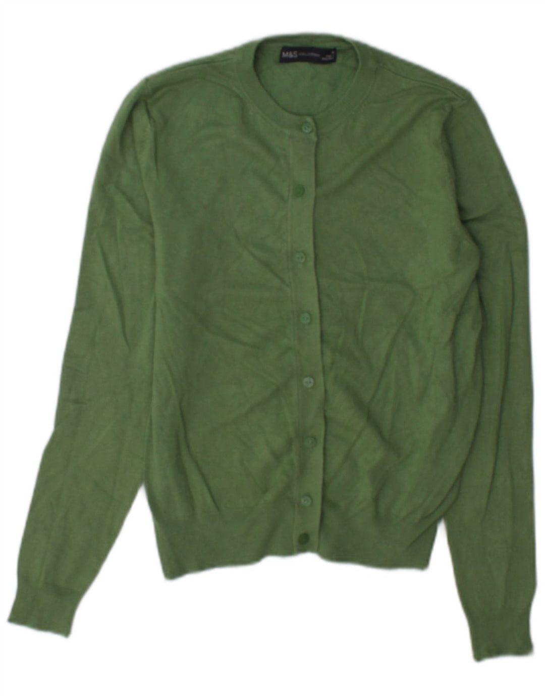 Maglione cardigan da donna Marks & Spencer UK 10 piccolo verde