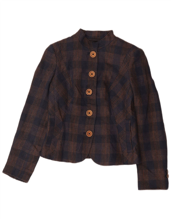 Giacca blazer corta da donna Brooks Brothers US 4 Small Navy Blue Check