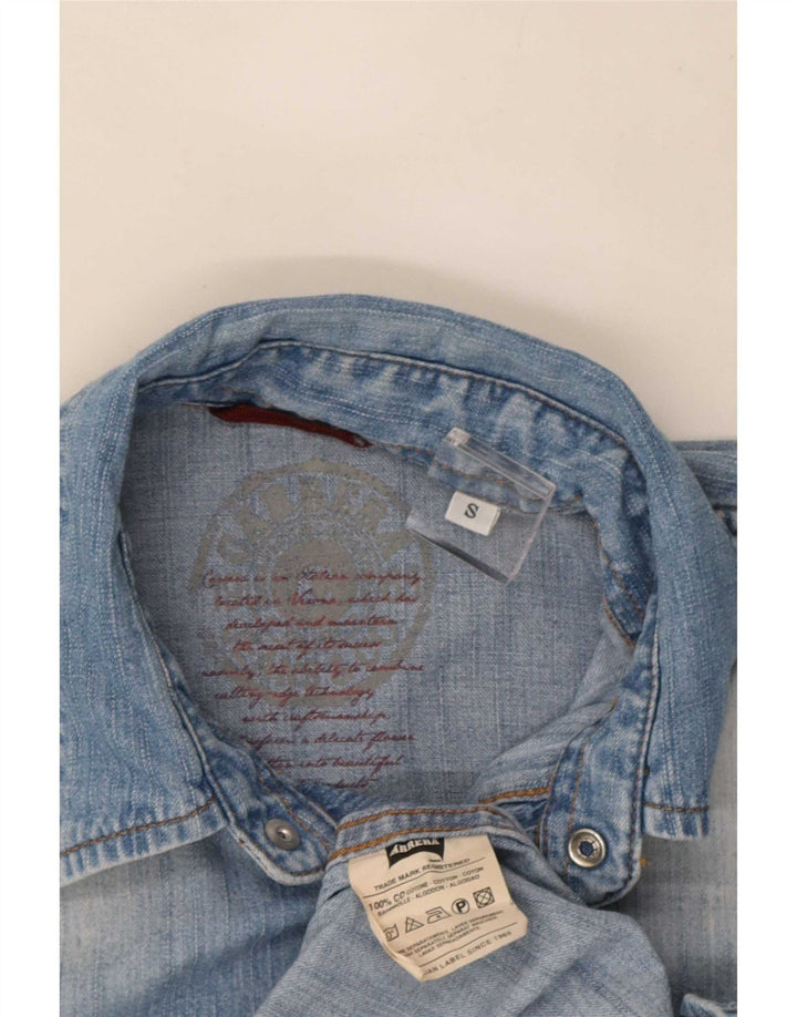 Camicia in denim da uomo Carrera piccola in cotone blu