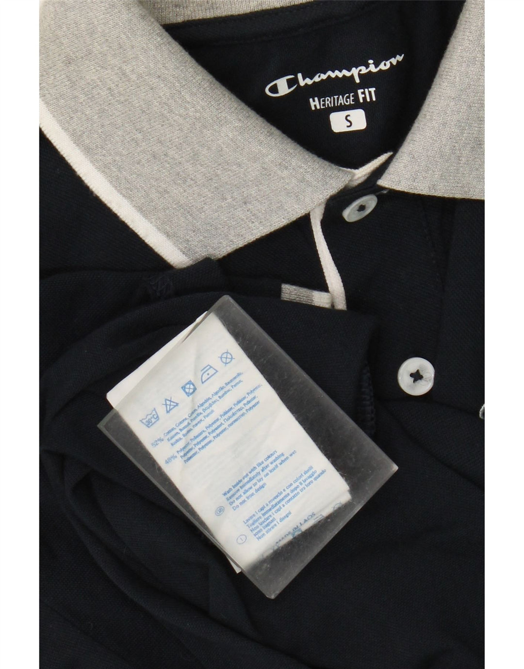 Polo da uomo Champion piccola in cotone blu navy