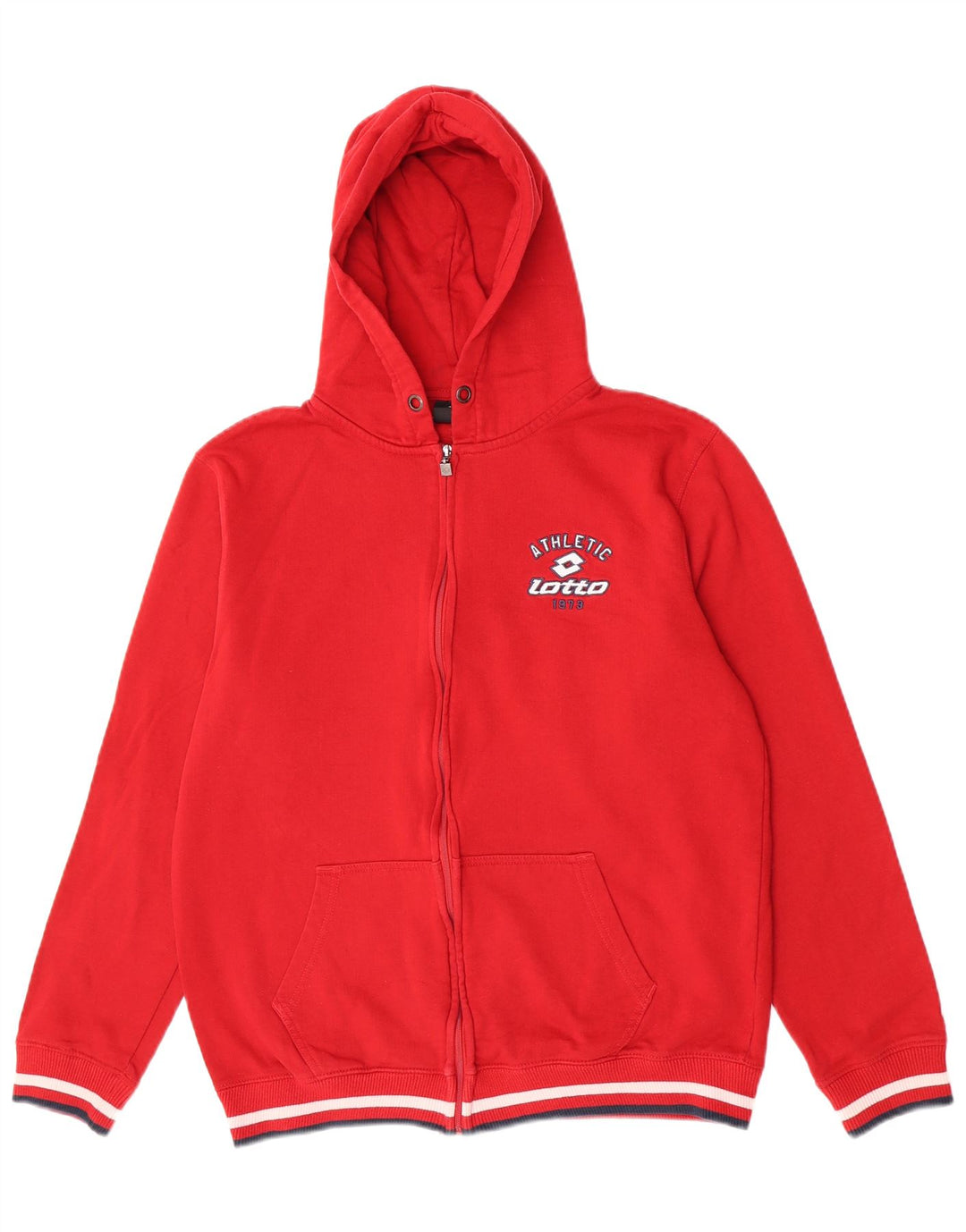 Felpa con cappuccio e zip da donna Lotto XL in cotone rosso