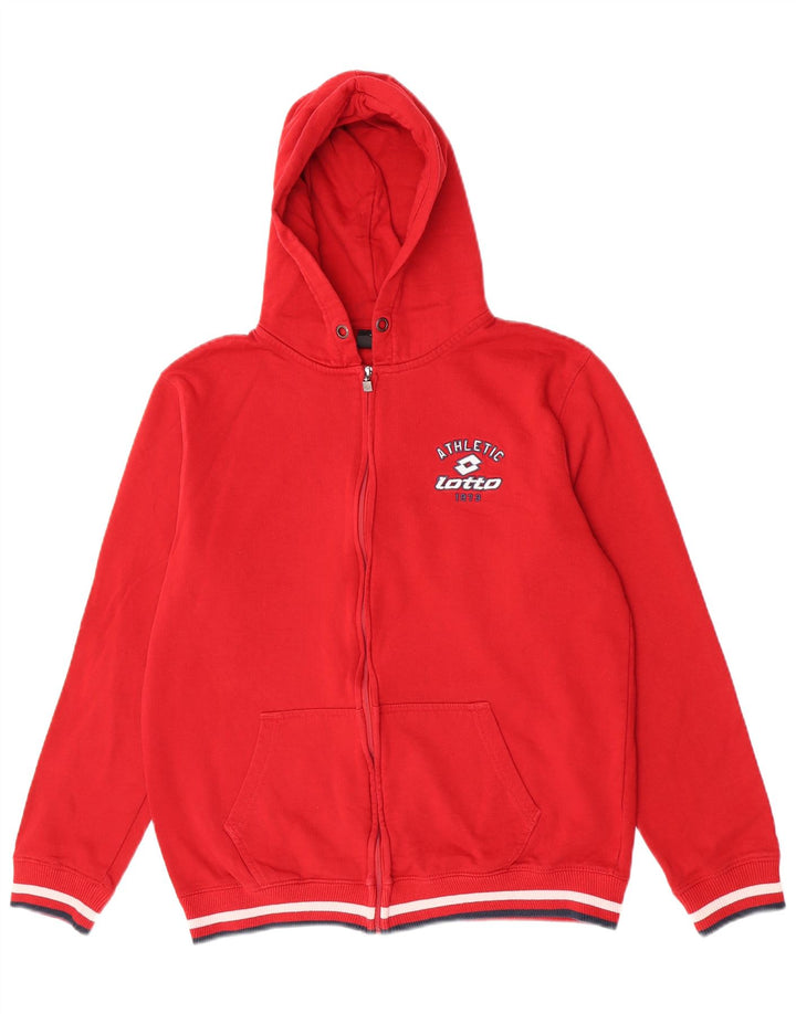 Felpa con cappuccio e zip da donna Lotto XL in cotone rosso