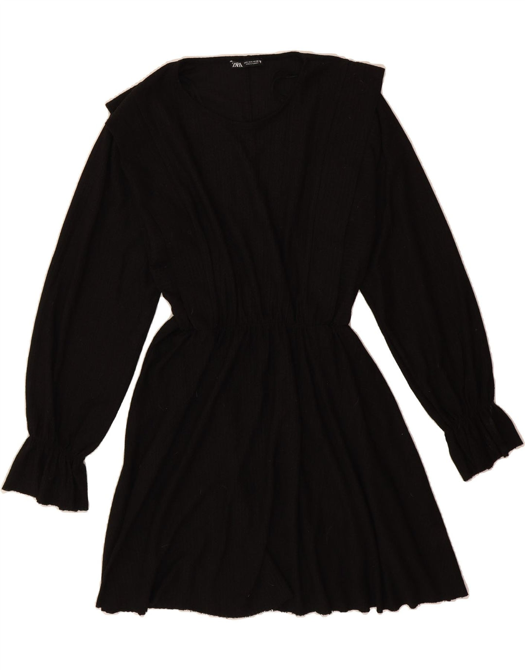 ZARA Womens Long Sleeve A-Line Dress UK 10 Small Black Vintage Zara and Second-Hand Zara from Messina Hembry 