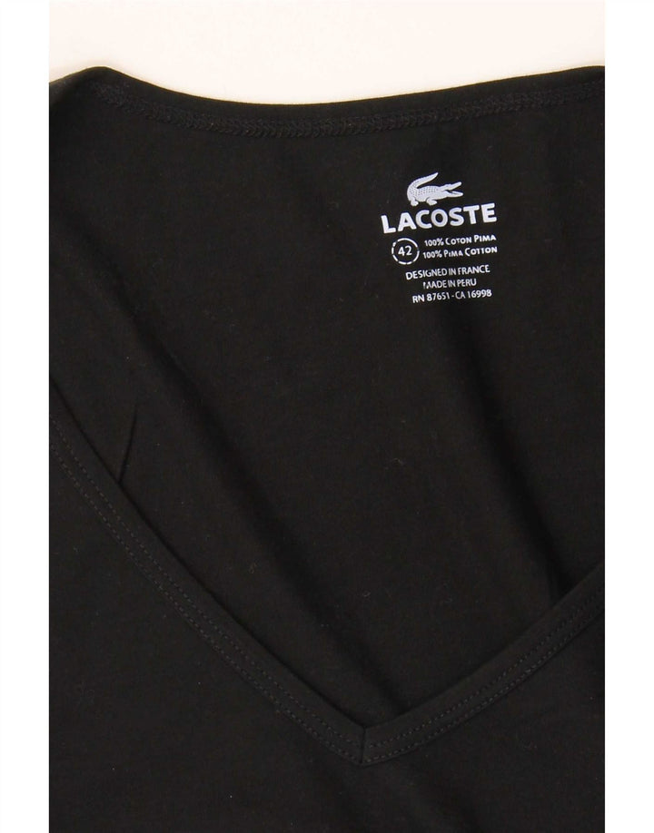 T-shirt da donna Lacoste taglia 42 grande in cotone nero