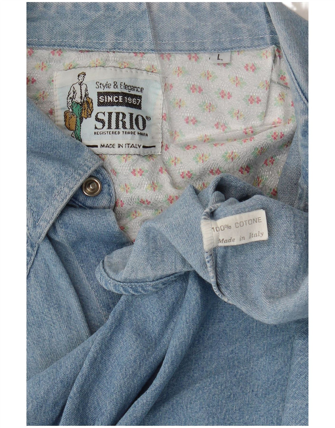 Camicia Jeans Uomo Sirio Large Blu Cotone