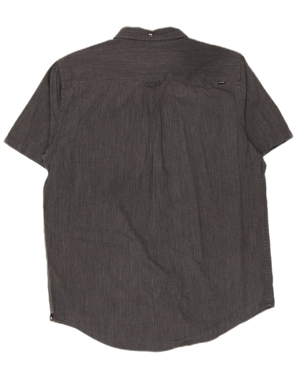 Camicia a maniche corte da uomo Hurley Large in cotone grigio