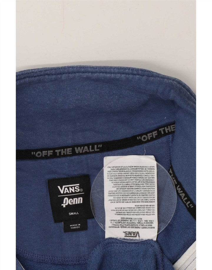 Vans Felpa da uomo con zip e collo maglione piccolo blu geometrico in cotone