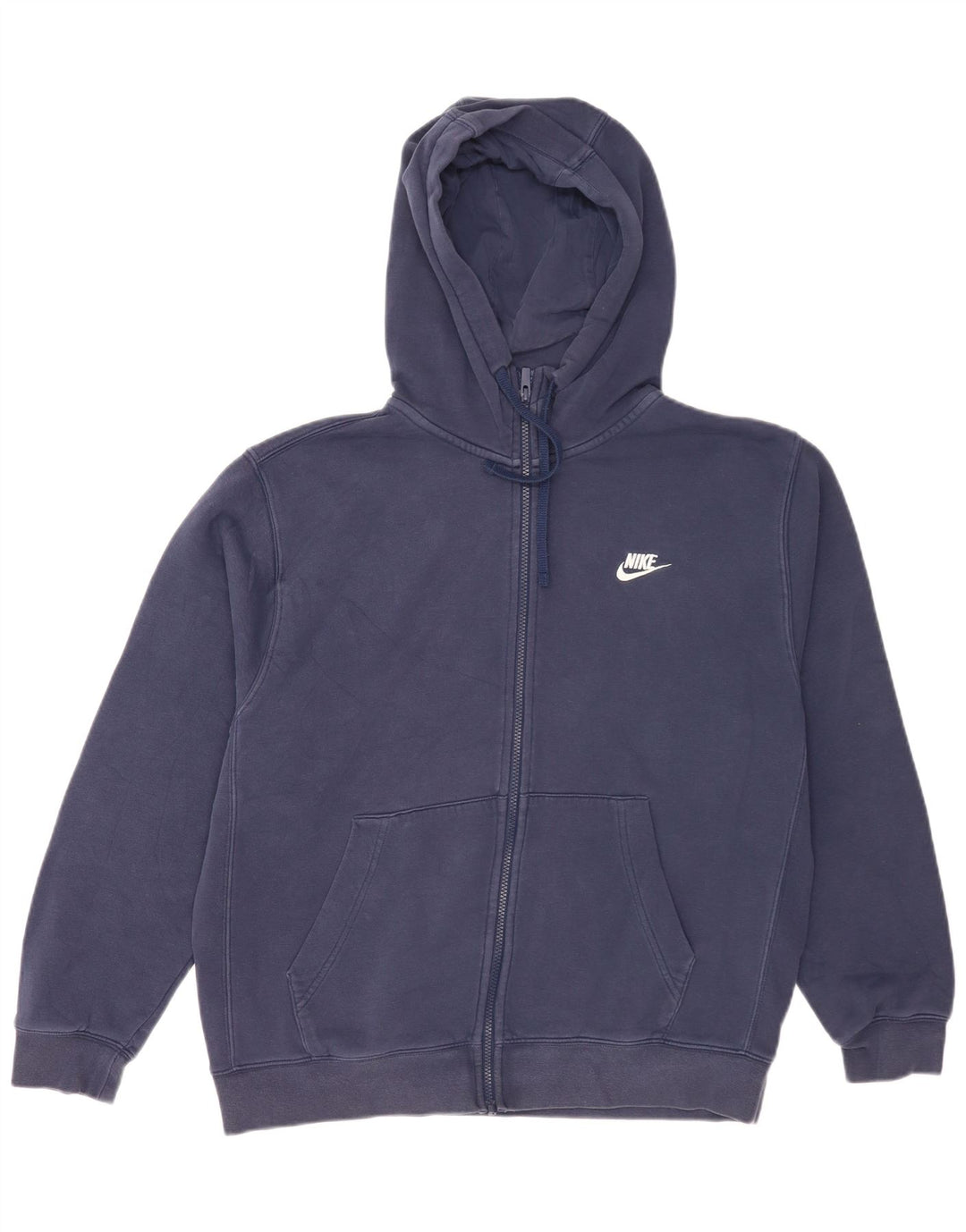 Felpa con cappuccio e zip Nike da uomo, grande, in cotone blu navy