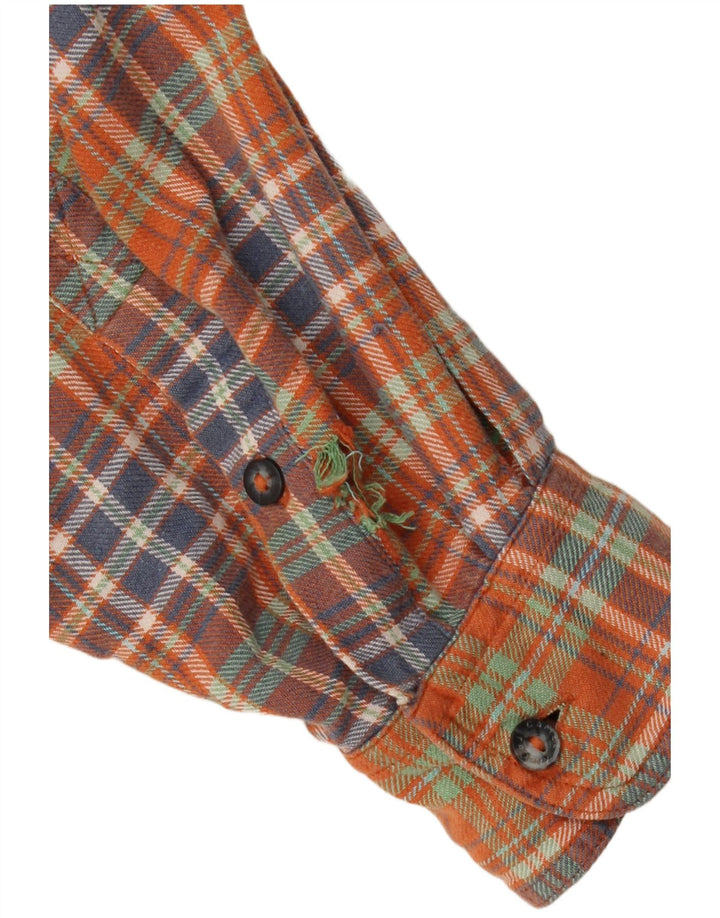 Camicia in flanella da uomo Camel Active a quadri arancione medio