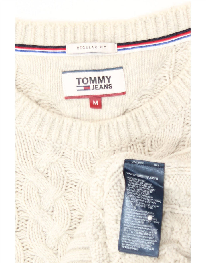 Maglione maglione girocollo da uomo vestibilità regolare Tommy Hilfiger bianco medio