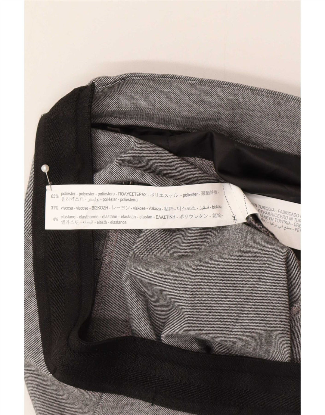 Pantaloni chino affusolati da donna Zara medi W30 L28 poliestere a quadri grigi