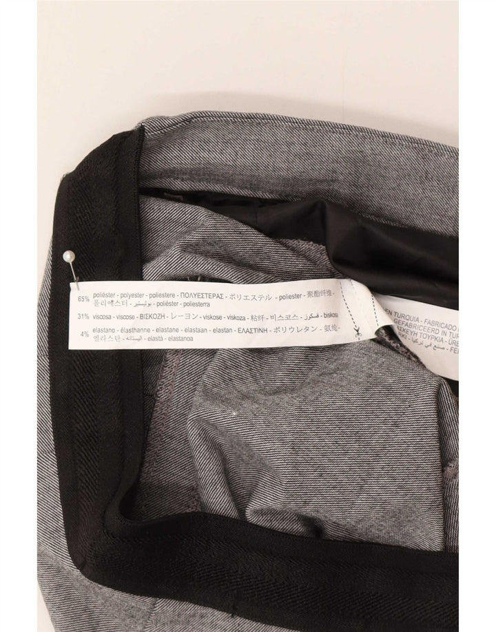 Pantaloni chino affusolati da donna Zara medi W30 L28 poliestere a quadri grigi