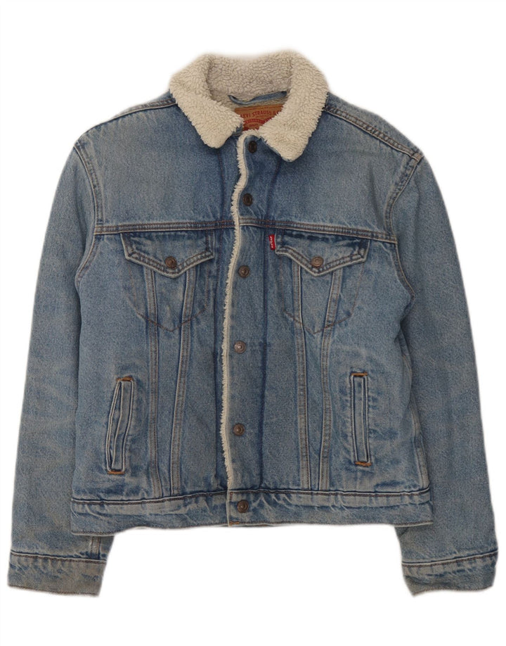 Giacca Levi's da uomo in denim sherpa UK 34 XS blu cotone